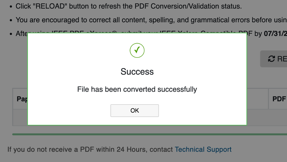 PDF conversion success